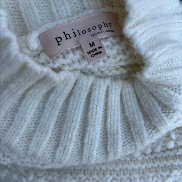Philosophy Chunky Popcorn Knit Mock Turtleneck Sweater - Picture 5 of 5